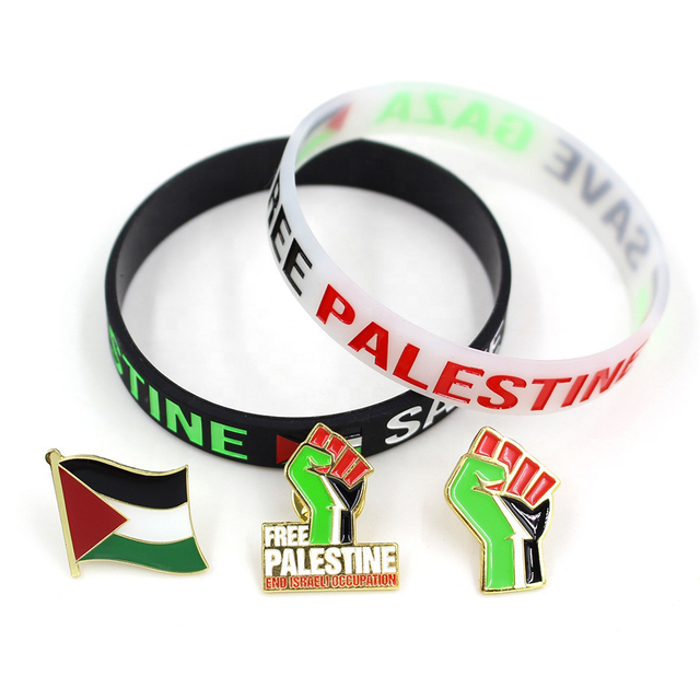 دبوس شارة علم فلسطين من المينا الصلب الناعم