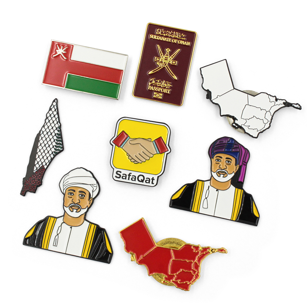 شارة بدبوس لخريطة العلم المغناطيسي من المينا الناعمة مصنوعة حسب الطلب
