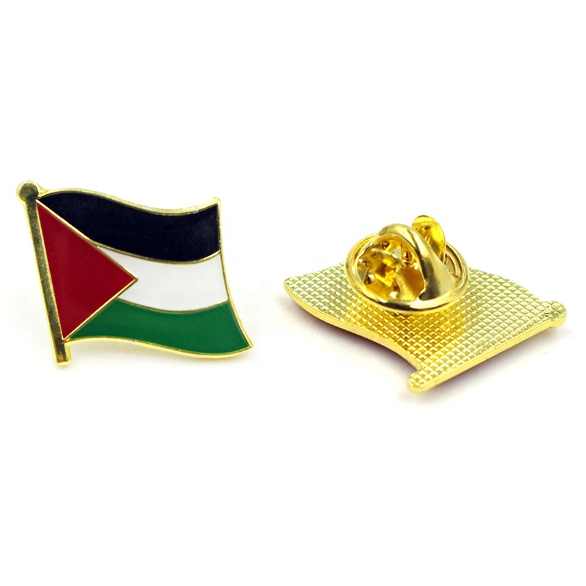 دبوس شارة علم فلسطين من المينا الصلب الناعم