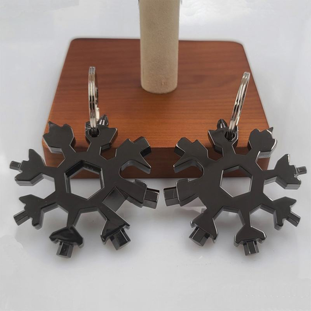 Desuccus 18 في 1 ندفة الثلج أداة متعددة الفولاذ المقاوم للصدأ فتاحة زجاجات ندفة الثلج/طقم مفك براغي فيليبس مسطح/مفتاح ربط 